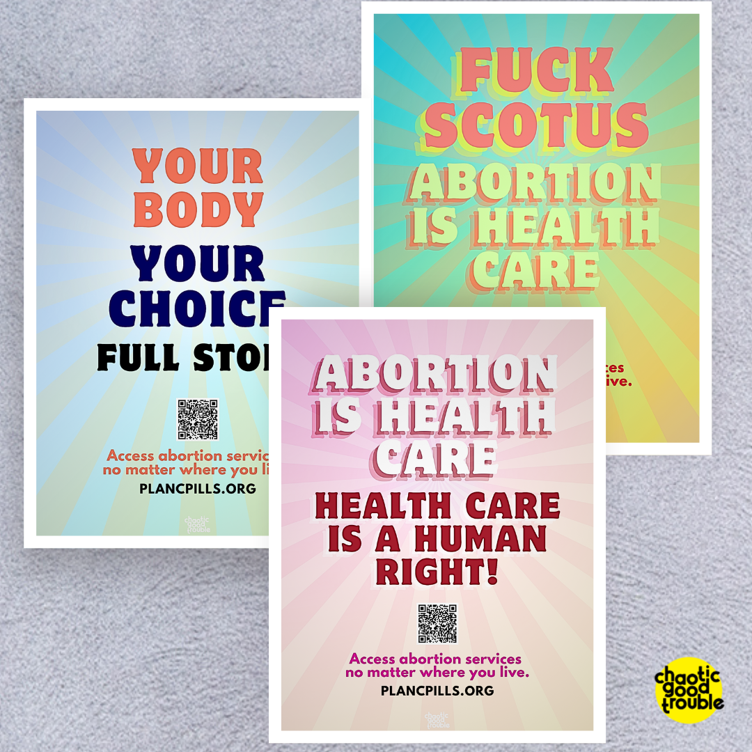 New: Printable abortion access flyers and stickers